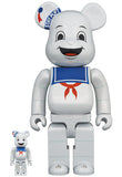 BearBrick BE@RBRICK Ghostbusters Stay Puft Marshmallow Man WHITE CHROME Ver. 100％ & 400％ NEW
