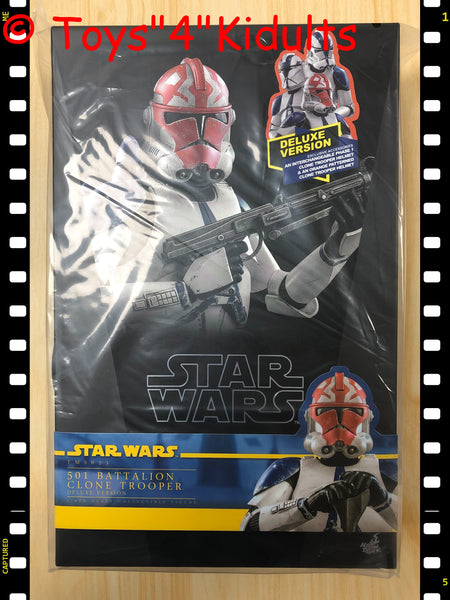 Hottoys Hot Toys 1/6 Scale TMS023 TMS 023 Star Wars: The Clone Wars - 501st Battalion Clone Trooper (Deluxe Version) Figure NEW
